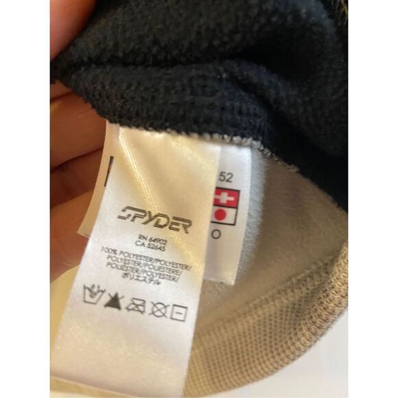 Spyder 1/4 zipper core ribbed sweater gray black large mens #64902 *READ - Picture 2 of 8